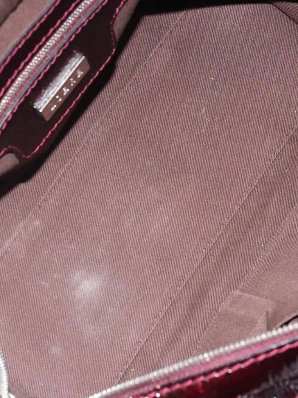 LOEWE Anagram Amazonas Hand Bag Patent leather Silver Purple Auth bs33035 - Picture 10 of 16